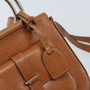 GUCCI Hand Bag Leather 2way Brown Silver Auth bs33707-18