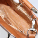 GUCCI Hand Bag Leather 2way Brown Silver Auth bs33707-11
