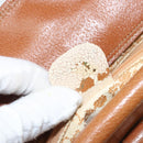 GUCCI Hand Bag Leather 2way Brown Silver Auth bs33707-12