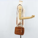 GUCCI Hand Bag Leather 2way Brown Silver Auth bs33707-24