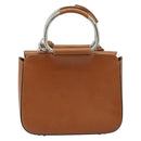 GUCCI Hand Bag Leather 2way Brown Silver Auth bs33707-2