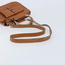 GUCCI Hand Bag Leather 2way Brown Silver Auth bs33707-8
