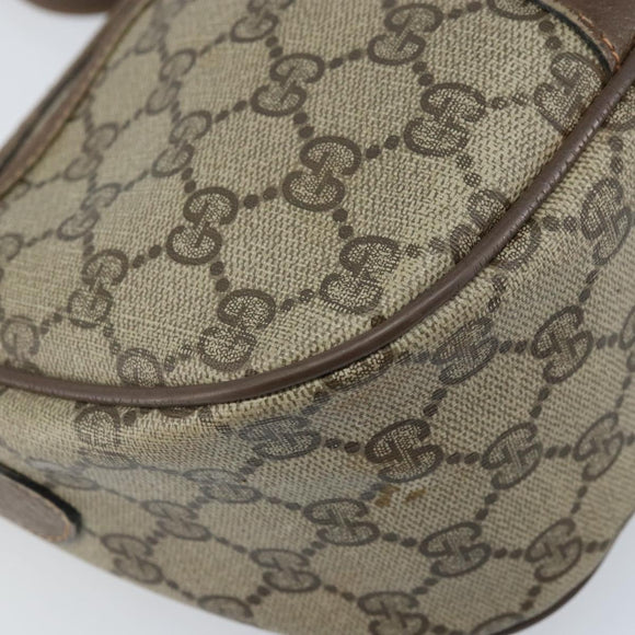 GUCCI GG Supreme Web Sherry Line Bag PVC Beige Gold 89 02 032 Auth bs33708