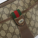 GUCCI GG Supreme Web Sherry Line Bag PVC Beige Gold 89 02 032 Auth bs33708-18