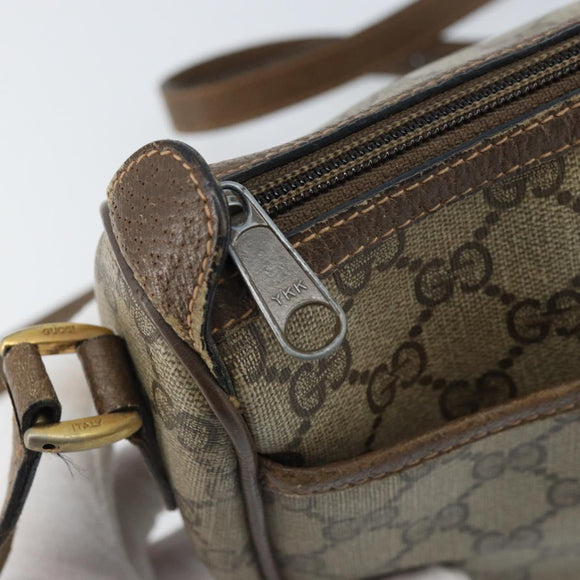 GUCCI GG Supreme Web Sherry Line Bag PVC Beige Gold 89 02 032 Auth bs33708