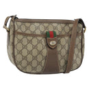 GUCCI GG Supreme Web Sherry Line Bag PVC Beige Gold 89 02 032 Auth bs33708-1