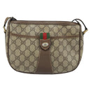 GUCCI GG Supreme Web Sherry Line Bag PVC Beige Gold 89 02 032 Auth bs33708-13