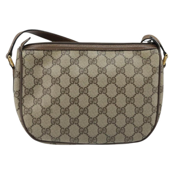 GUCCI GG Supreme Web Sherry Line Bag PVC Beige Gold 89 02 032 Auth bs33708