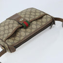 GUCCI GG Supreme Web Sherry Line Bag PVC Beige Gold 89 02 032 Auth bs33708-6
