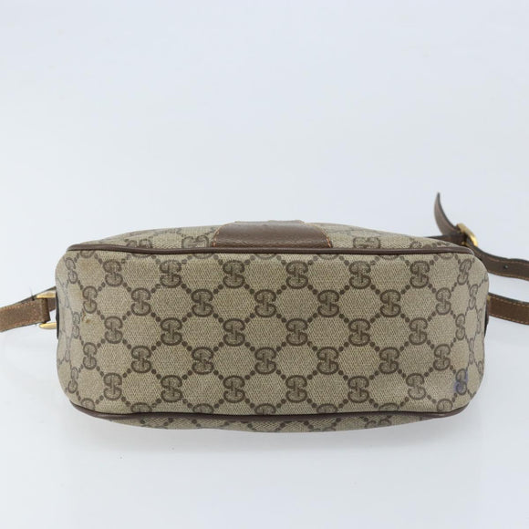 GUCCI GG Supreme Web Sherry Line Bag PVC Beige Gold 89 02 032 Auth bs33708