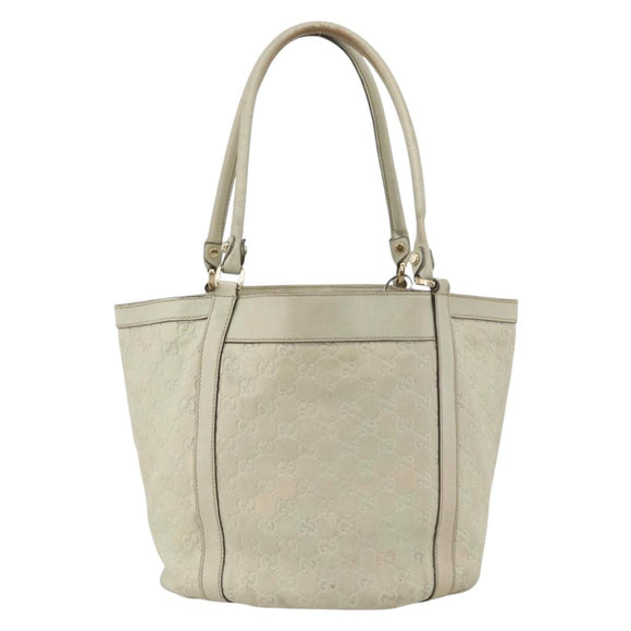 GUCCI GG Canvas Guccissima Tote Bag Leather Beige Gold 211982 Auth bs33709
