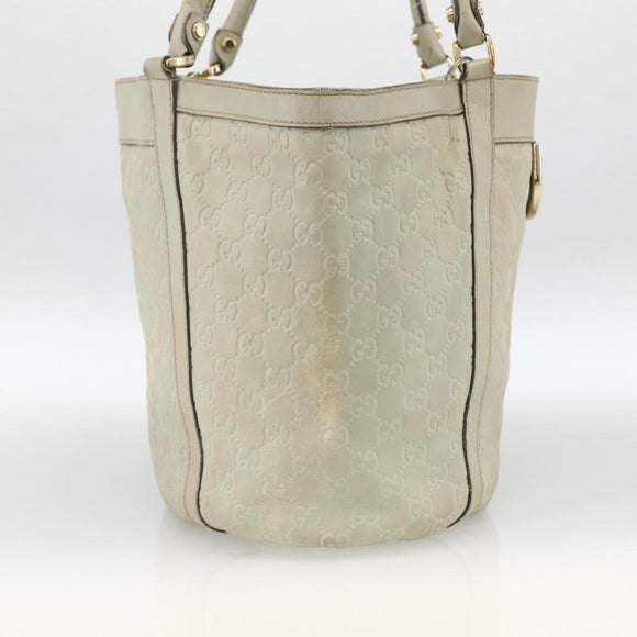 GUCCI GG Canvas Guccissima Tote Bag Leather Beige Gold 211982 Auth bs33709