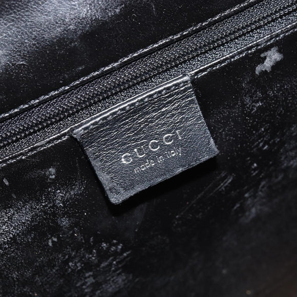 GUCCI Shoulder Bag Leather Black Silver 001 3038 Auth bs33711