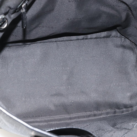 BVLGARI Tote Bag PVC Black Silver Auth bs33712