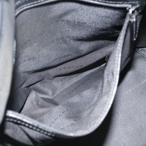 BVLGARI Tote Bag PVC Black Silver Auth bs33712