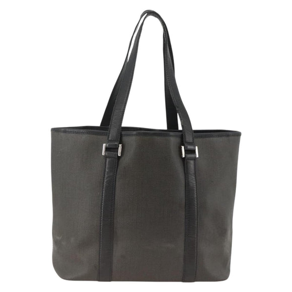 BVLGARI Tote Bag PVC Black Silver Auth bs33712