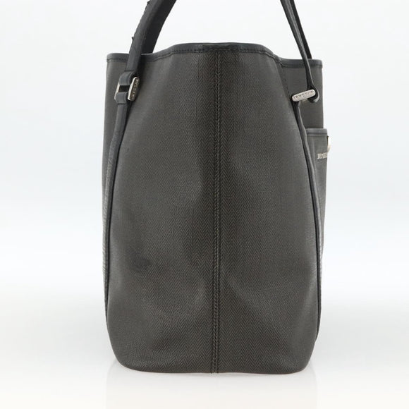 BVLGARI Tote Bag PVC Black Silver Auth bs33712