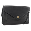 GIVENCHY Shoulder Bag Leather Black Gold Auth bs33713-1