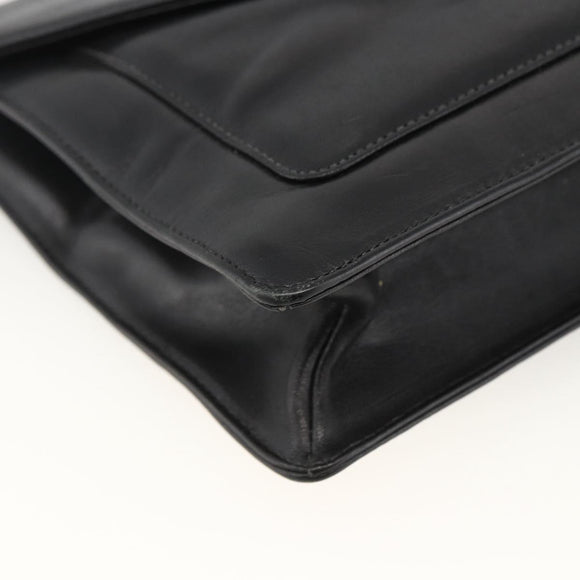 GIVENCHY Shoulder Bag Leather Black Gold Auth bs33713