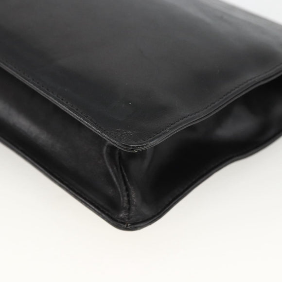 GIVENCHY Shoulder Bag Leather Black Gold Auth bs33713