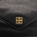 GIVENCHY Shoulder Bag Leather Black Gold Auth bs33713-14