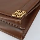 GIVENCHY Shoulder Bag Leather Brown Gold Auth bs33714-10
