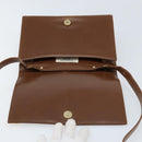 GIVENCHY Shoulder Bag Leather Brown Gold Auth bs33714-15