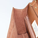 GIVENCHY Shoulder Bag Leather Brown Gold Auth bs33714-19