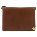GIVENCHY Shoulder Bag Leather Brown Gold Auth bs33714-2