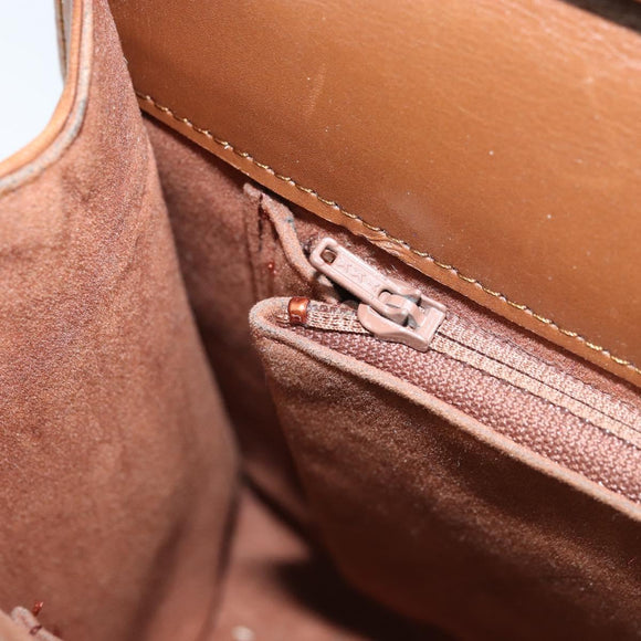 GIVENCHY Shoulder Bag Leather Brown Gold Auth bs33714
