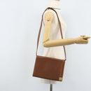 GIVENCHY Shoulder Bag Leather Brown Gold Auth bs33714-23