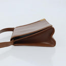 GIVENCHY Shoulder Bag Leather Brown Gold Auth bs33714-5