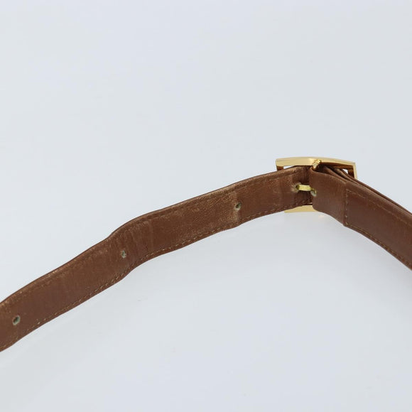 GIVENCHY Shoulder Bag Leather Brown Gold Auth bs33714