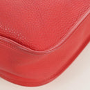 HERMES Evelyn GM Shoulder Bag Leather Pink Silver Auth bs33716V-16