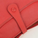 HERMES Evelyn GM Shoulder Bag Leather Pink Silver Auth bs33716V-20