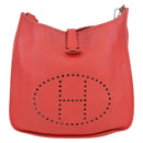 HERMES Evelyn GM Shoulder Bag Leather Pink Silver Auth bs33716V-13