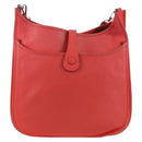 HERMES Evelyn GM Shoulder Bag Leather Pink Silver Auth bs33716V-2