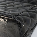 CHANEL Matelasse Reprint Tote Bag Patent leather Black CC Auth bs33721-15