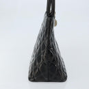 CHANEL Matelasse Reprint Tote Bag Patent leather Black CC Auth bs33721-4