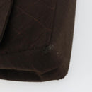 CHANEL Matelasse Chain Shoulder Bag Cotton Brown Gold CC Auth bs33723-16