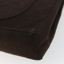 CHANEL Matelasse Chain Shoulder Bag Cotton Brown Gold CC Auth bs33723-17