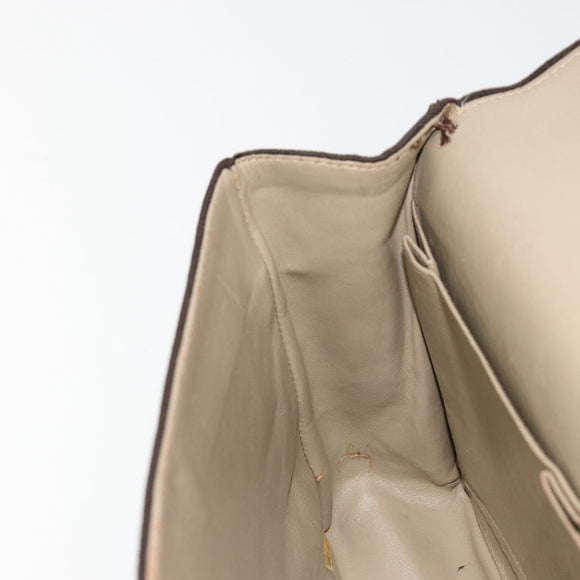 CHANEL Matelasse Chain Shoulder Bag Cotton Brown Gold CC Auth bs33723