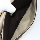 CHANEL Matelasse Chain Shoulder Bag Cotton Brown Gold CC Auth bs33723-24