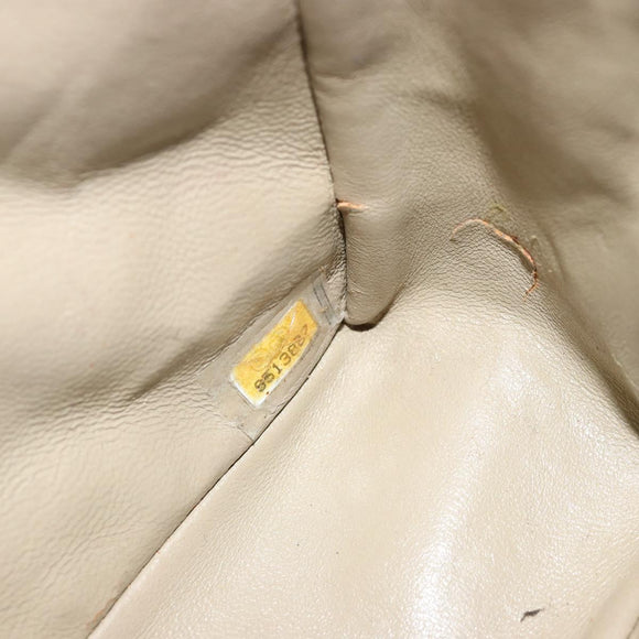 CHANEL Matelasse Chain Shoulder Bag Cotton Brown Gold CC Auth bs33723