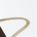 CHANEL Matelasse Chain Shoulder Bag Cotton Brown Gold CC Auth bs33723-14
