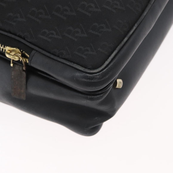 BOTTEGA VENETA Umhängetasche Canvas Schwarz Gold Auth bs33726