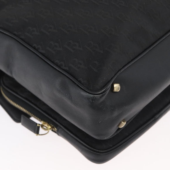 BOTTEGA VENETA Umhängetasche Canvas Schwarz Gold Auth bs33726