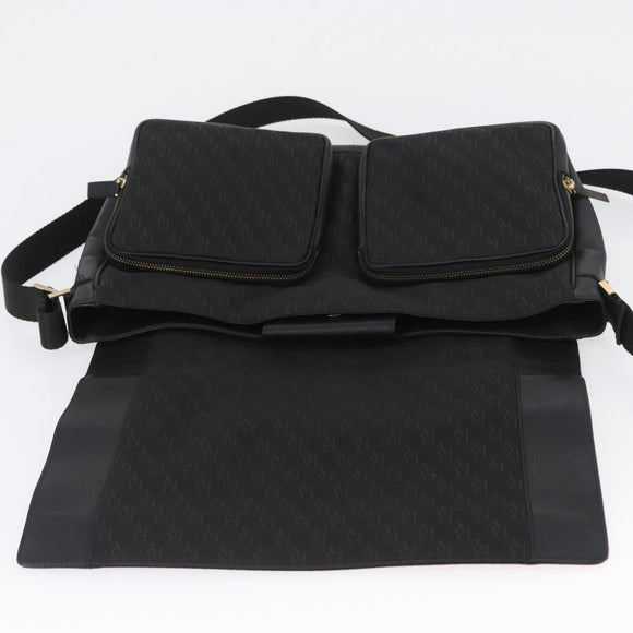 BOTTEGA VENETA Umhängetasche Canvas Schwarz Gold Auth bs33726
