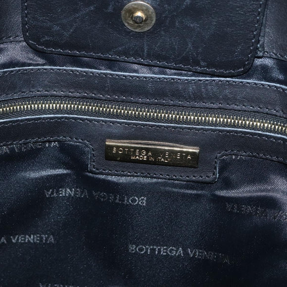 BOTTEGA VENETA Umhängetasche Canvas Schwarz Gold Auth bs33726