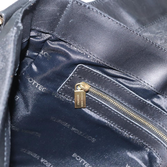 BOTTEGA VENETA Umhängetasche Canvas Schwarz Gold Auth bs33726